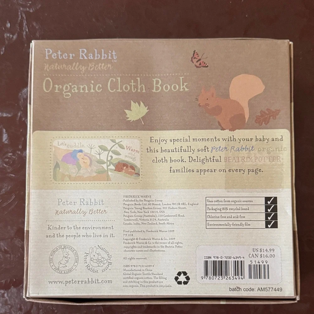 Peter Rabbit Snuggle Book - Cream with Blue Accent
